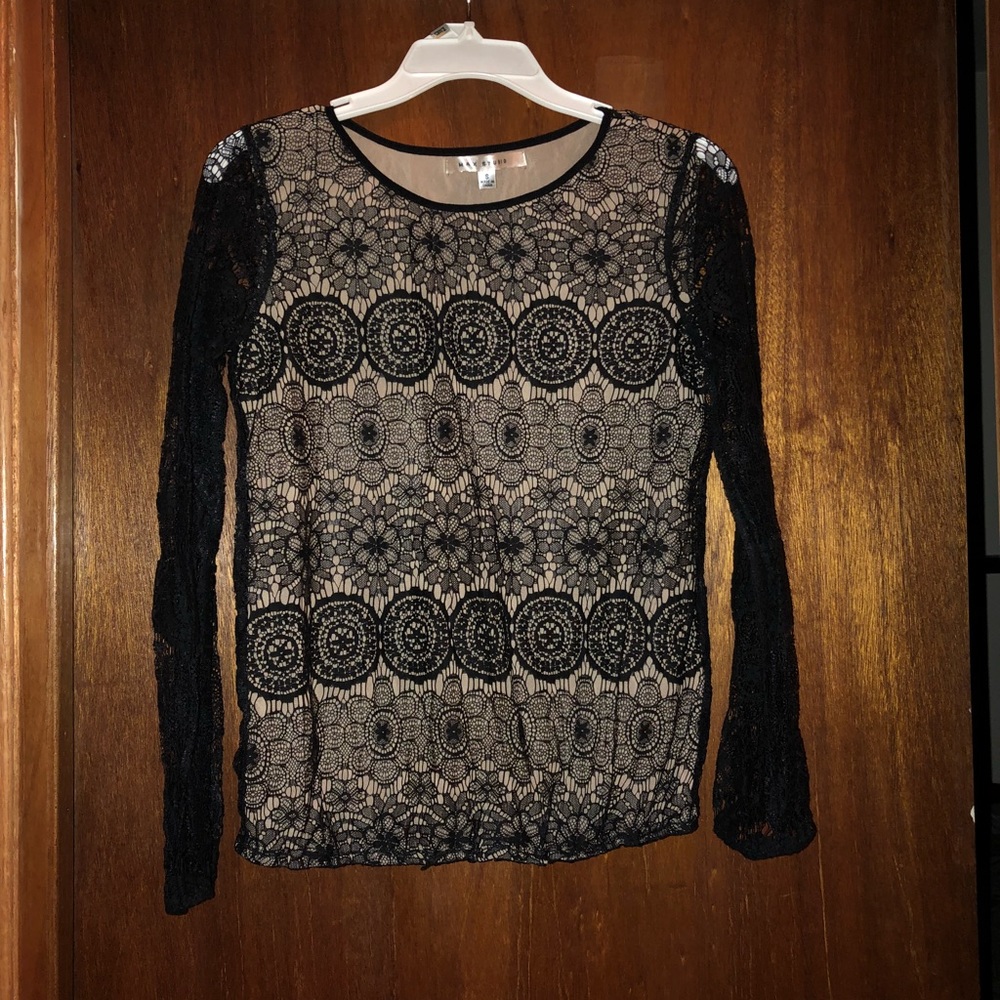 Max Studio lace long sleeve blouse